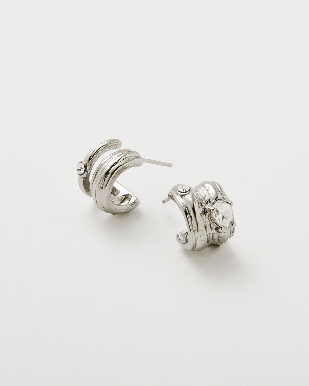 Dual Arc Silver Earrings - 2 Sizes