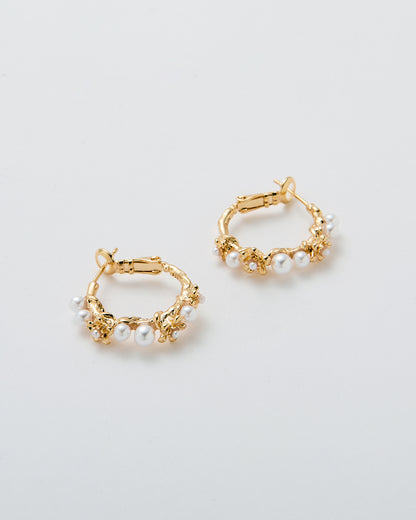 Pearlblush Hoop Gold Earrings - 2 Sizes