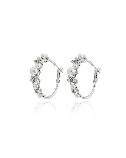 Pearlblush Hoop Silver Earrings - 2 Sizes