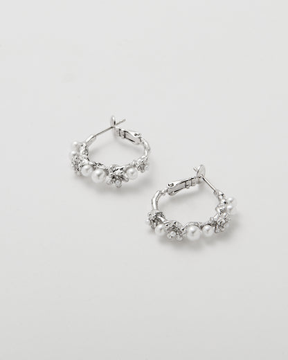 Pearlblush Hoop Silver Earrings - 2 Sizes