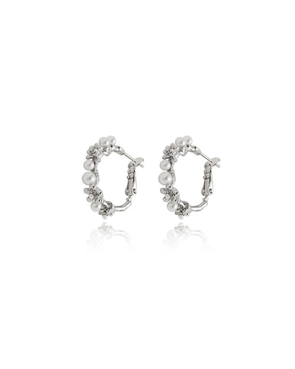 Pearlblush Hoop Silver Earrings - 2 Sizes